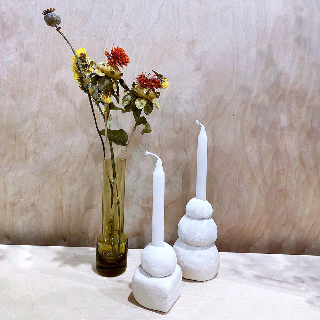 Ceramic Mod Candle Holder Set