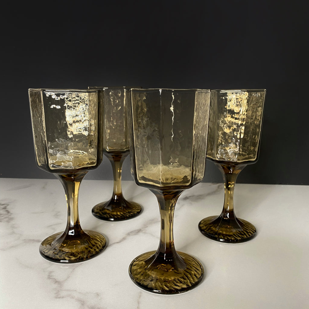 Smoky Retro Wine Glasses