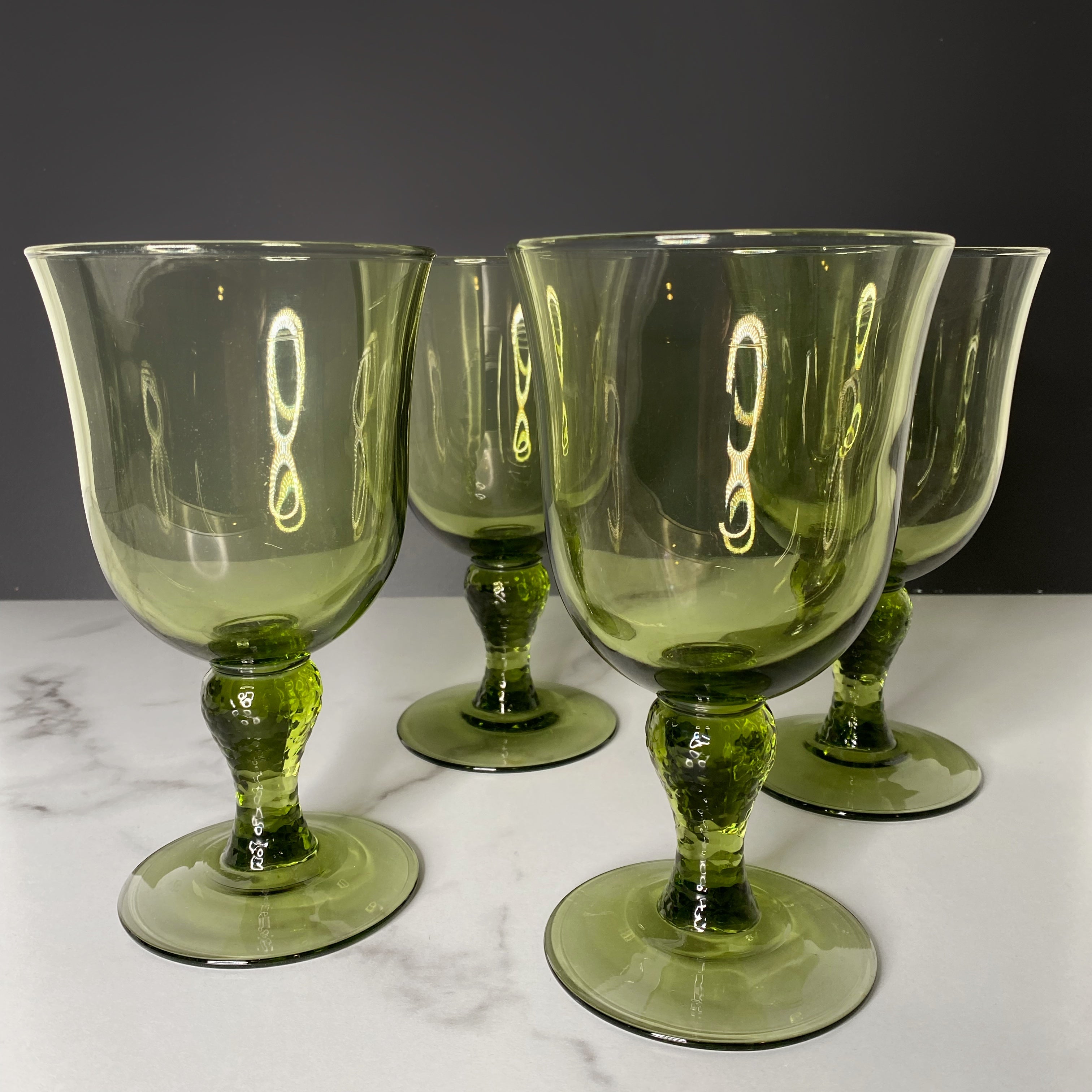Vintage Green Wine Glasses
