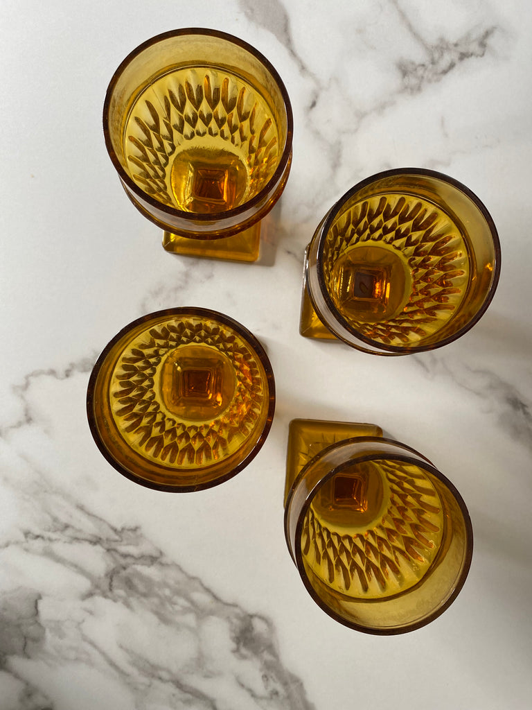 Amber Goblet Wine Glasses